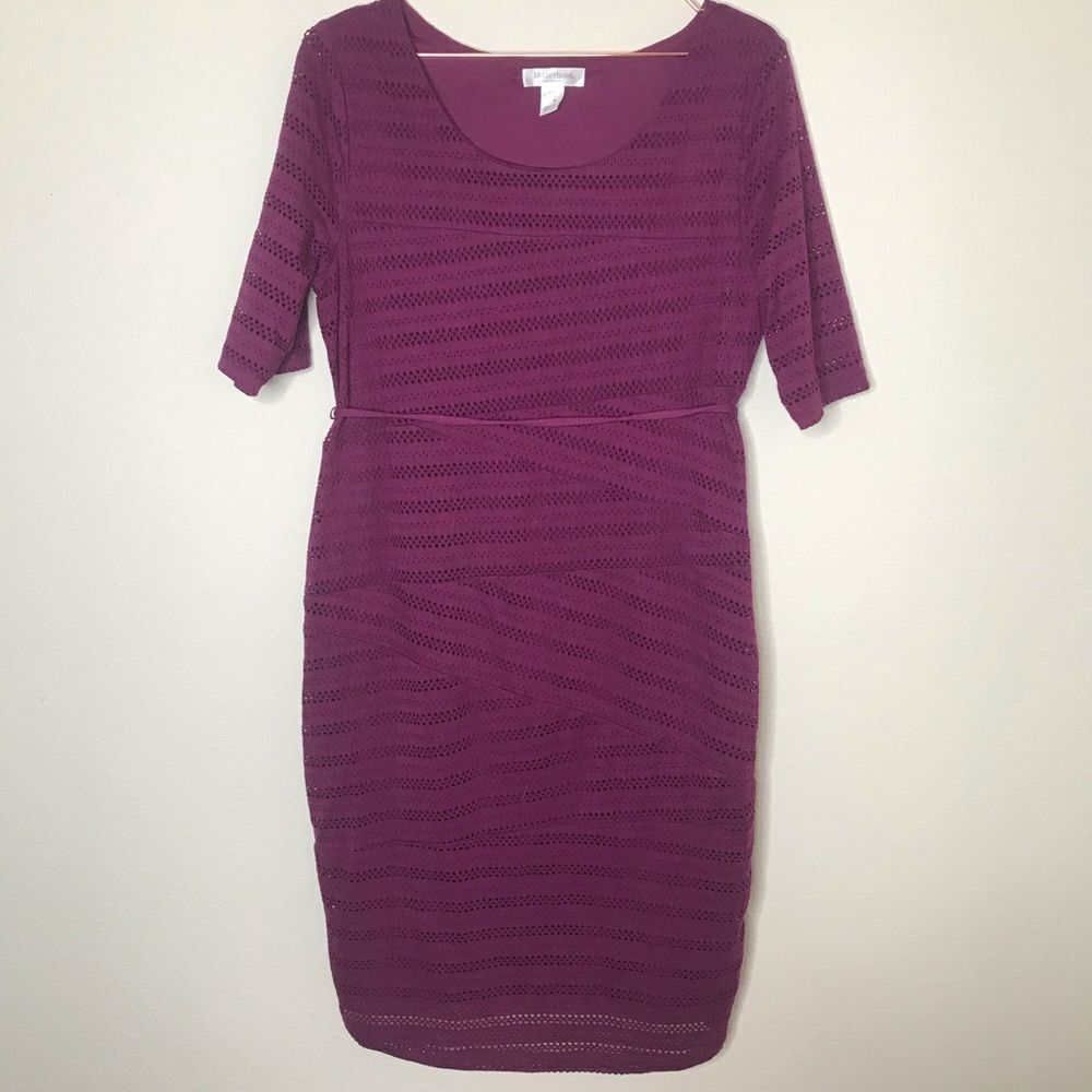 Motherhood maternity purple cutout dress